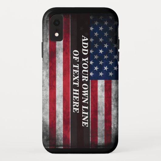 Voeg jouw tekst op Amerikaanse vlag toe Case-Mate iPhone Case (Achterkant)