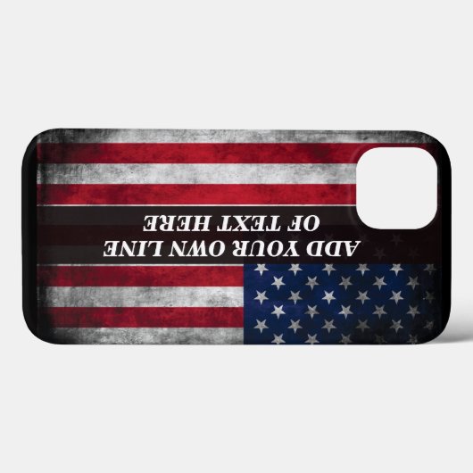 Voeg jouw tekst op Amerikaanse vlag toe Case-Mate iPhone Case (Achterkant (horizontaal))