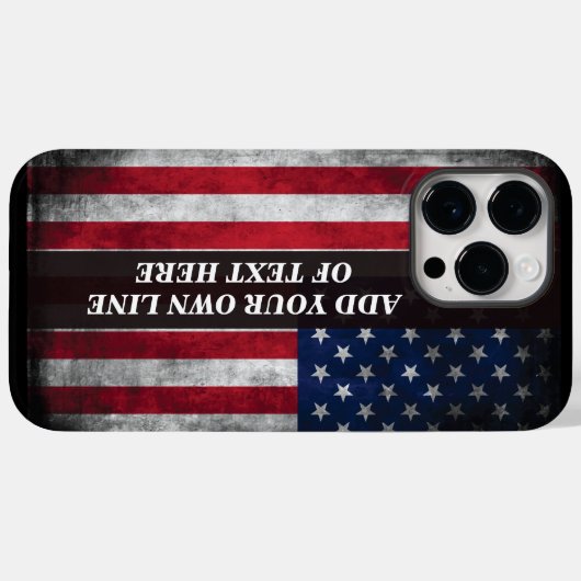 Voeg jouw tekst op Amerikaanse vlag toe Case-Mate iPhone Case (Achterkant (horizontaal))