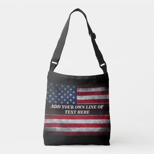 Voeg jouw tekst op Amerikaanse vlag toe Crossbody Tas (Voorkant)