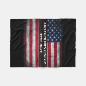 Voeg jouw tekst op Amerikaanse vlag toe Fleece Deken (Voorkant (Horizontaal))