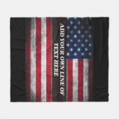 Voeg jouw tekst op Amerikaanse vlag toe Fleece Deken (Voorkant (Horizontaal))