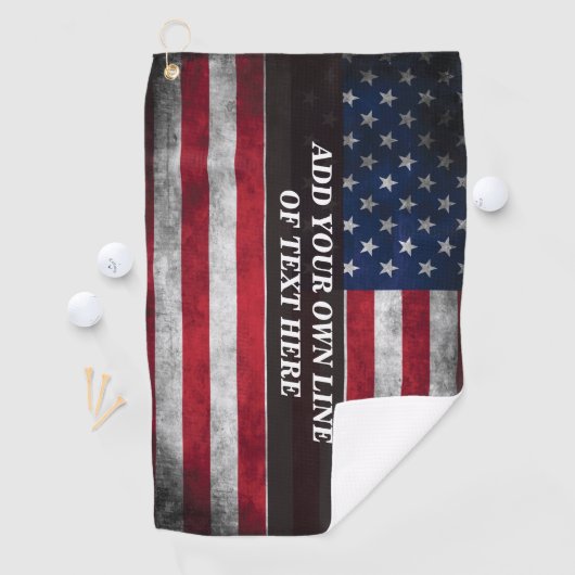 Voeg jouw tekst op Amerikaanse vlag toe Golfhanddoek (Insitu)