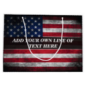 Voeg jouw tekst op Amerikaanse vlag toe Groot Cadeauzakje (Achterkant)