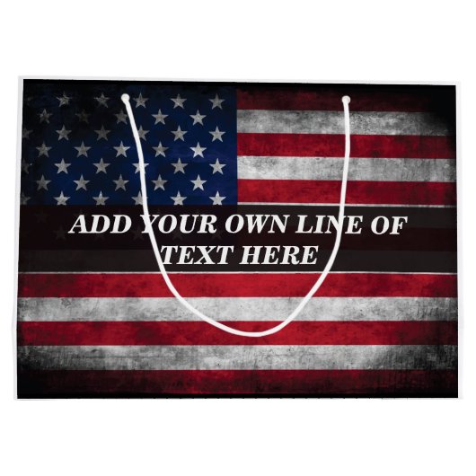 Voeg jouw tekst op Amerikaanse vlag toe Groot Cadeauzakje (Achterkant)