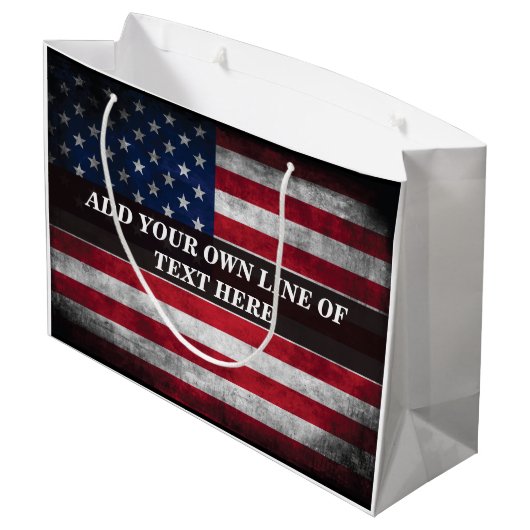 Voeg jouw tekst op Amerikaanse vlag toe Groot Cadeauzakje (Achterkant Gekanteld)