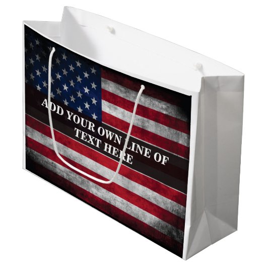 Voeg jouw tekst op Amerikaanse vlag toe Groot Cadeauzakje (Voorkant Gekanteld)