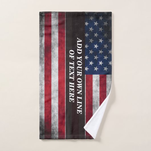 Voeg jouw tekst op Amerikaanse vlag toe Handdoek (Handdoek)