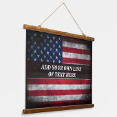 Voeg jouw tekst op Amerikaanse vlag toe Hangend Wandkleed (Gebogen)