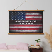 Voeg jouw tekst op Amerikaanse vlag toe Hangend Wandkleed (Slaapkamer)