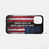 Voeg jouw tekst op Amerikaanse vlag toe iPhone Hoesje (Achterkant horizontaal)