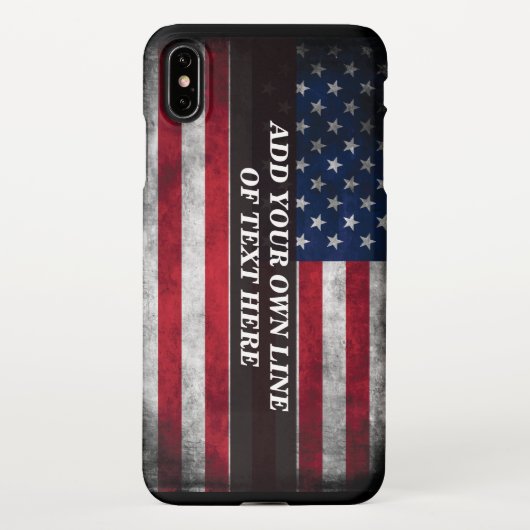 Voeg jouw tekst op Amerikaanse vlag toe iPhone Hoesje (Achterkant)