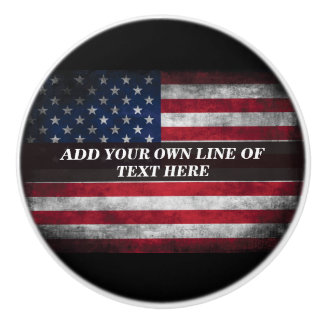 Voeg jouw tekst op Amerikaanse vlag toe Keramische Knop