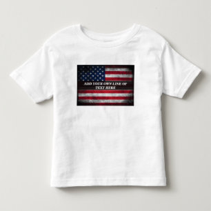 Voeg jouw tekst op Amerikaanse vlag toe Kinder Shirts