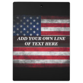Voeg jouw tekst op Amerikaanse vlag toe Klembord (Achterkant)