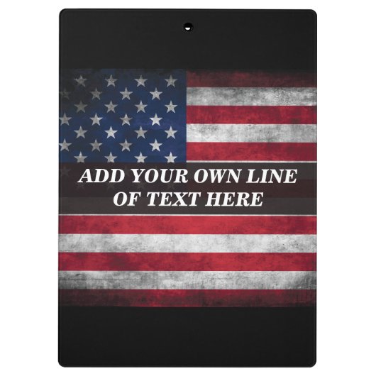 Voeg jouw tekst op Amerikaanse vlag toe Klembord (Achterkant)