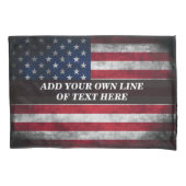 Voeg jouw tekst op Amerikaanse vlag toe Kussensloop (Voorkant)