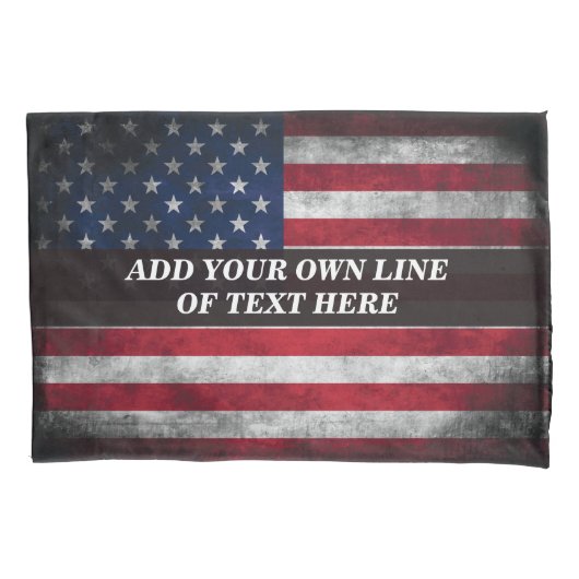 Voeg jouw tekst op Amerikaanse vlag toe Kussensloop (Voorkant)