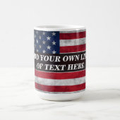 Voeg jouw tekst op Amerikaanse vlag toe Magische Mok (Midden)