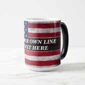 Voeg jouw tekst op Amerikaanse vlag toe Magische Mok (Voorkant rechts)