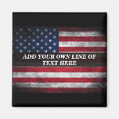 Voeg jouw tekst op Amerikaanse vlag toe Magneet (Voorkant)