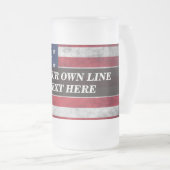 Voeg jouw tekst op Amerikaanse vlag toe Matglas Bierpul (Voorkant rechts)