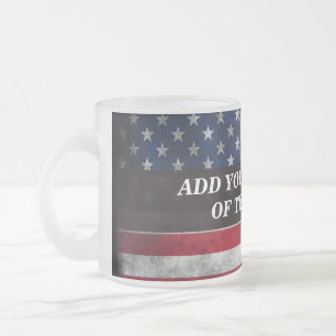 Voeg jouw tekst op Amerikaanse vlag toe Matglas Koffiemok
