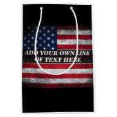 Voeg jouw tekst op Amerikaanse vlag toe Medium Cadeauzakje (Voorkant)