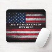 Voeg jouw tekst op Amerikaanse vlag toe Muismat (Met muis)