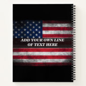 Voeg jouw tekst op Amerikaanse vlag toe Notitieboek (Achterkant)