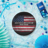 Voeg jouw tekst op Amerikaanse vlag toe Papieren Bordje (Feest)