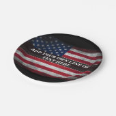Voeg jouw tekst op Amerikaanse vlag toe Papieren Bordje (Gekanteld)