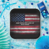 Voeg jouw tekst op Amerikaanse vlag toe Papieren Bordje (Feest)