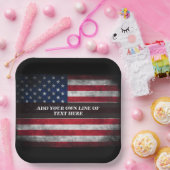Voeg jouw tekst op Amerikaanse vlag toe Papieren Bordje (Feest)