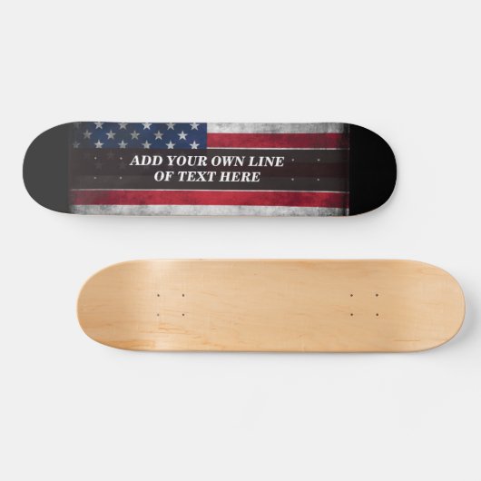 Voeg jouw tekst op Amerikaanse vlag toe Persoonlijk Skateboard (Horizontaal)