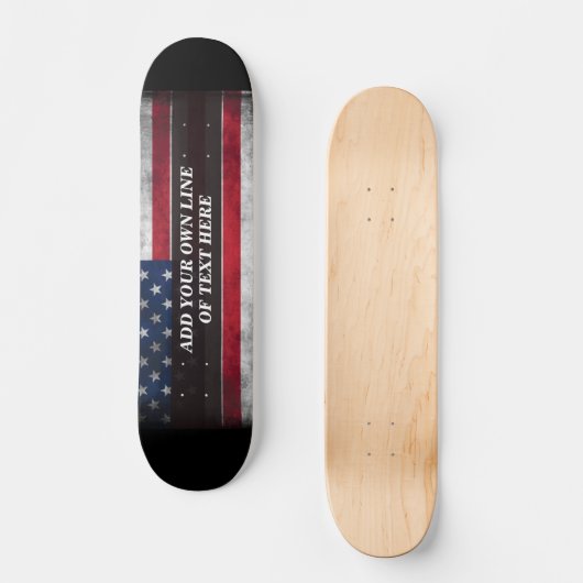 Voeg jouw tekst op Amerikaanse vlag toe Persoonlijk Skateboard (Voorkant)