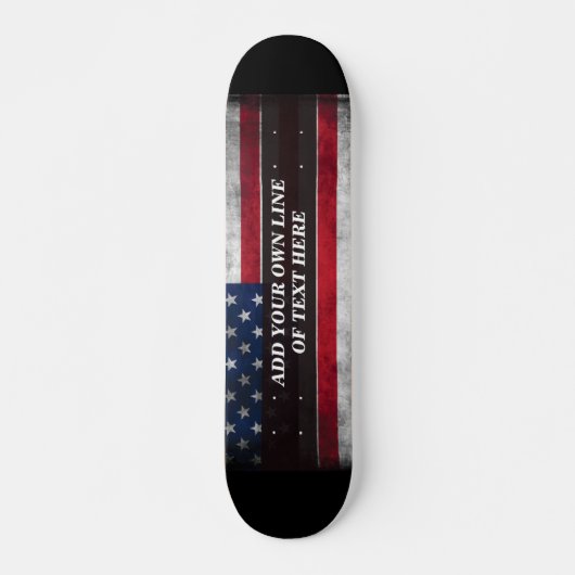 Voeg jouw tekst op Amerikaanse vlag toe Persoonlijk Skateboard (Voorkant)