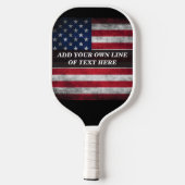 Voeg jouw tekst op Amerikaanse vlag toe Pickleball Paddle (Achterkant)