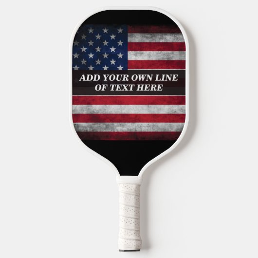 Voeg jouw tekst op Amerikaanse vlag toe Pickleball Paddle (Voorkant)