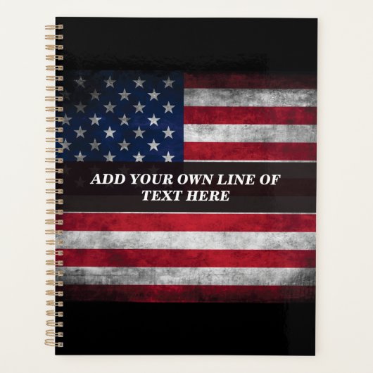 Voeg jouw tekst op Amerikaanse vlag toe Planner (Voorkant)