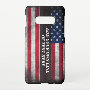 Voeg jouw tekst op Amerikaanse vlag toe Samsung Galaxy S10E Hoesje