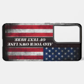 Voeg jouw tekst op Amerikaanse vlag toe Samsung Galaxy Hoesje (Linkerkant)