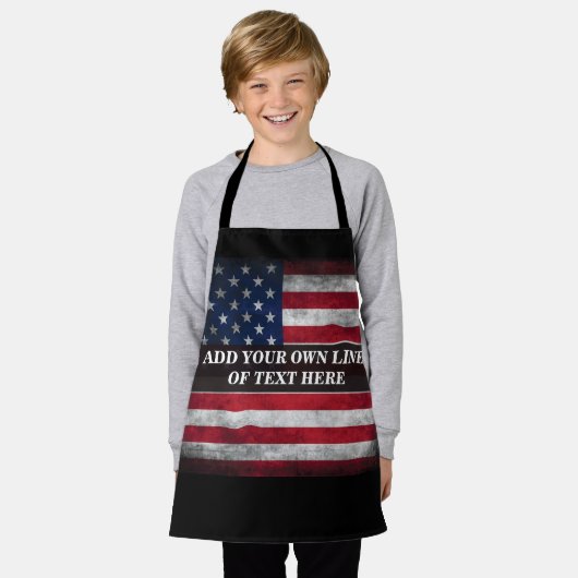 Voeg jouw tekst op Amerikaanse vlag toe Schort (Gedragen)