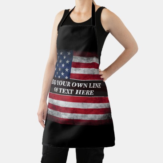 Voeg jouw tekst op Amerikaanse vlag toe Schort (Insitu)