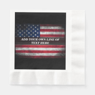 Voeg jouw tekst op Amerikaanse vlag toe Servet