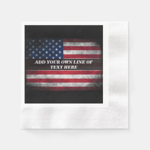 Voeg jouw tekst op Amerikaanse vlag toe Servet