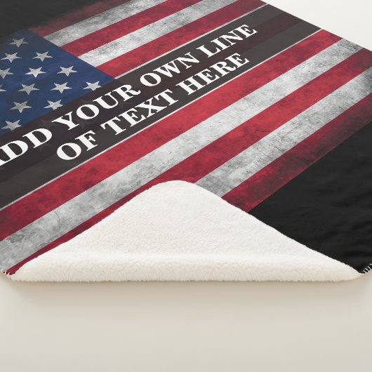 Voeg jouw tekst op Amerikaanse vlag toe Sherpa Deken (3/4)