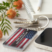 Voeg jouw tekst op Amerikaanse vlag toe Sleutelhanger (Voorkant Rechts)
