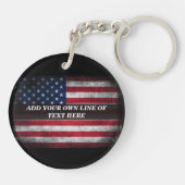Voeg jouw tekst op Amerikaanse vlag toe Sleutelhanger (Achterkant)