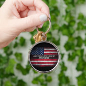 Voeg jouw tekst op Amerikaanse vlag toe Sleutelhanger (Hand)